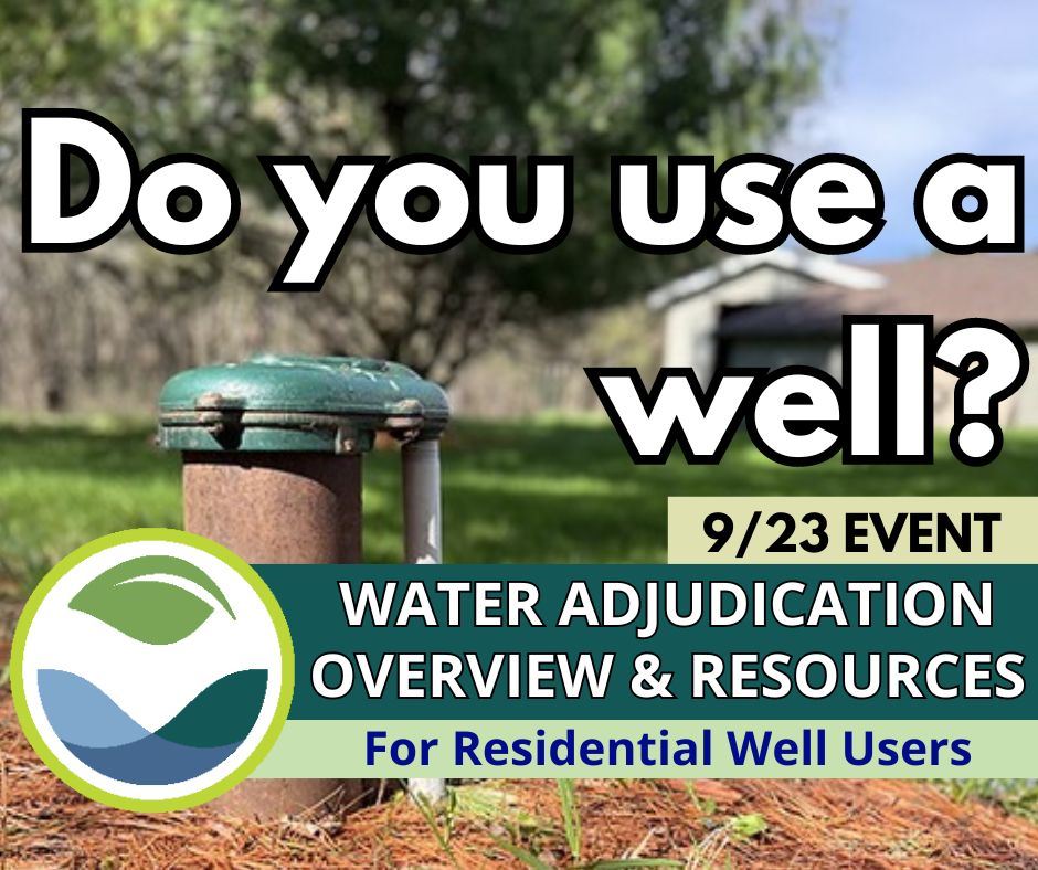 Wellhead in the foreground with text that reads, “Do you use a well?"