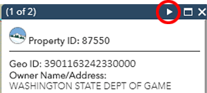 Parcel Viewer Information - Select Arrow
