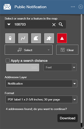 Public Notification User Interface