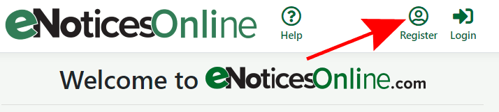 Arrow indicating where the create new account link is