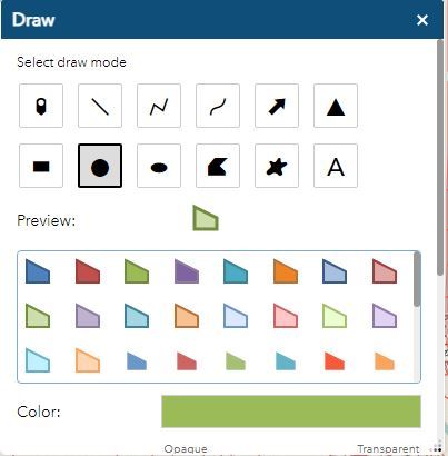 Draw Tool Popup Box